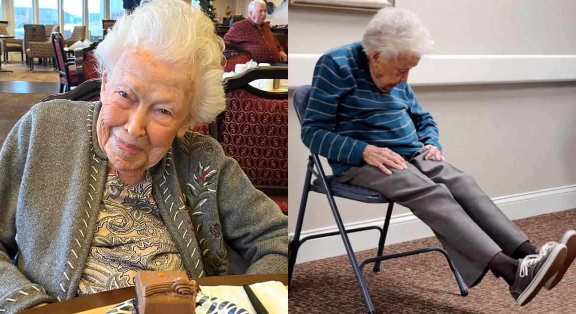 “Fitness Grandma”: 102-year-old woman gives home gym classes to seniors